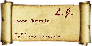 Loosz Jusztin névjegykártya